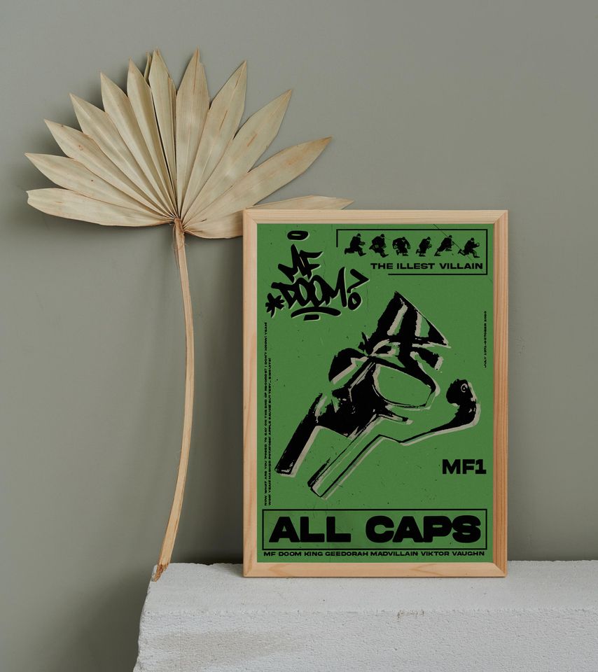 MF Dooom Album Cover Poster: Music Wall Art Print