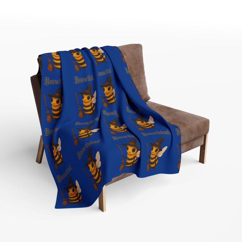 Bee Halloween Fleece Blanket: "Beewitched" Fall Decor