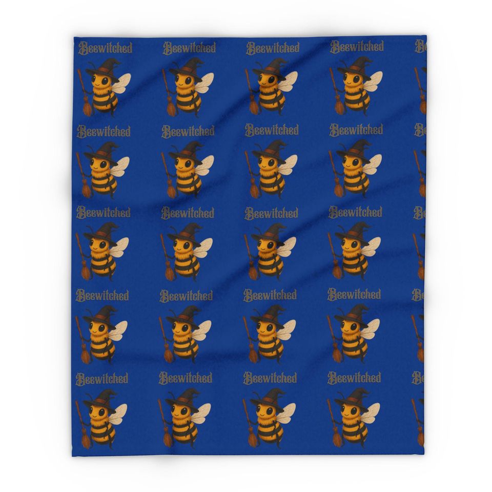 Bee Halloween Fleece Blanket: "Beewitched" Fall Decor