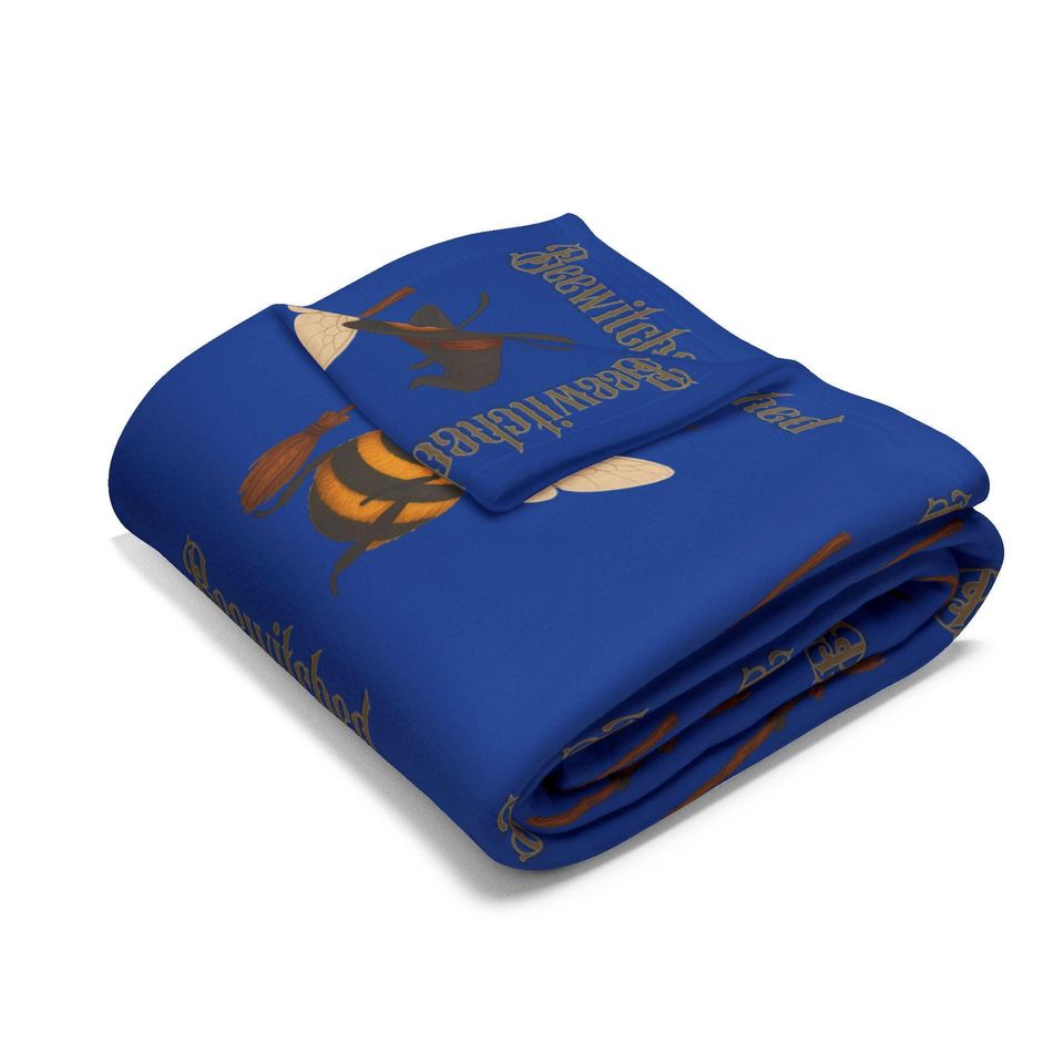 Bee Halloween Fleece Blanket: "Beewitched" Fall Decor