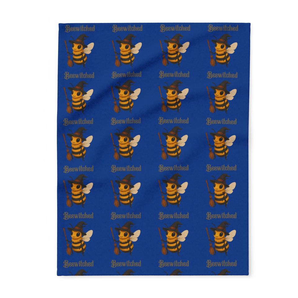 Bee Halloween Fleece Blanket: "Beewitched" Fall Decor