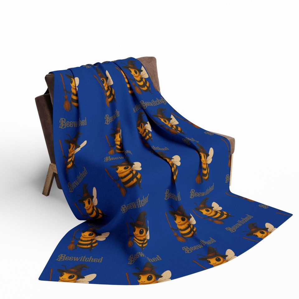 Bee Halloween Fleece Blanket: "Beewitched" Fall Decor