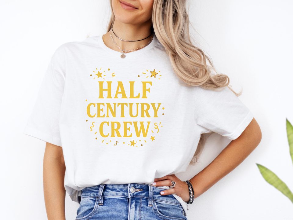 Half Century Bday Crew Shirt, 50th Birthday Queen&King Tee, Matching Party Shirts