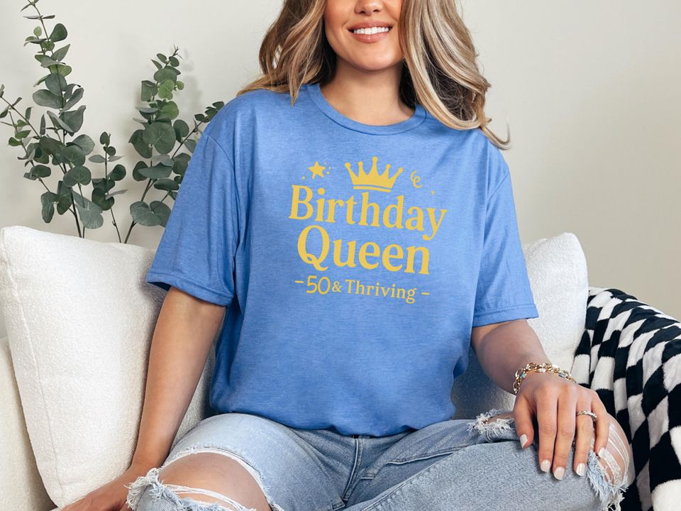Half Century Bday Crew Shirt, 50th Birthday Queen&King Tee, Matching Party Shirts