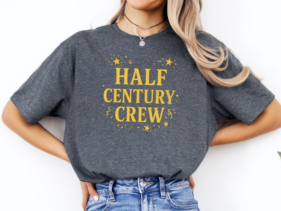 Half Century Bday Crew Shirt, 50th Birthday Queen&King Tee, Matching Party Shirts