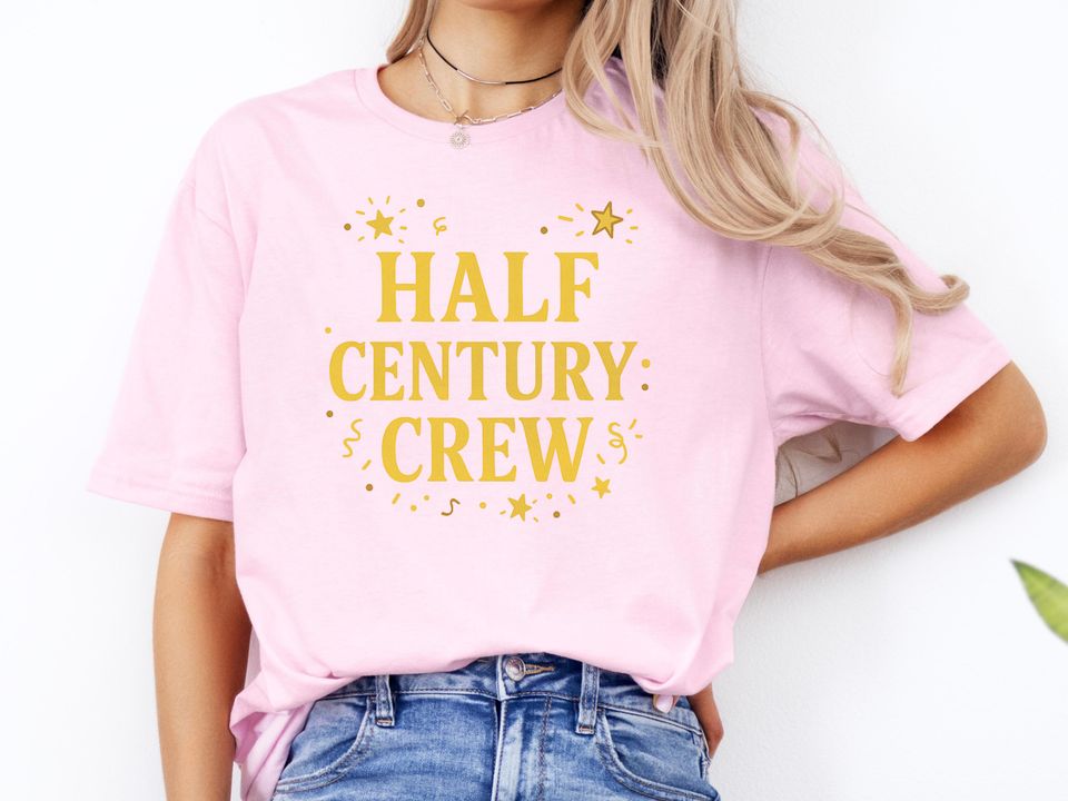 Half Century Bday Crew Shirt, 50th Birthday Queen&King Tee, Matching Party Shirts