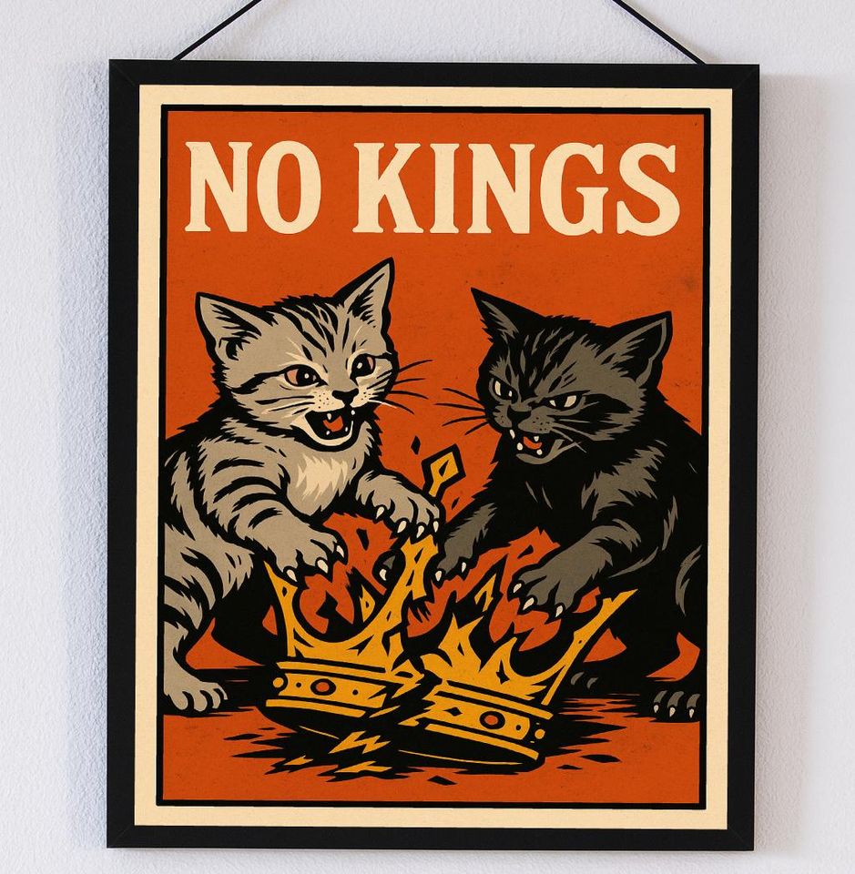 No Kings Protest Poster, Anti-Trump Protest Sign, Rally Sign, Political Wall Decor, Anti-MAGA Poster,