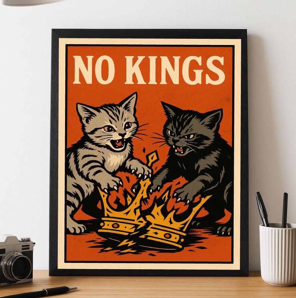No Kings Protest Poster, Anti-Trump Protest Sign, Rally Sign, Political Wall Decor, Anti-MAGA Poster,