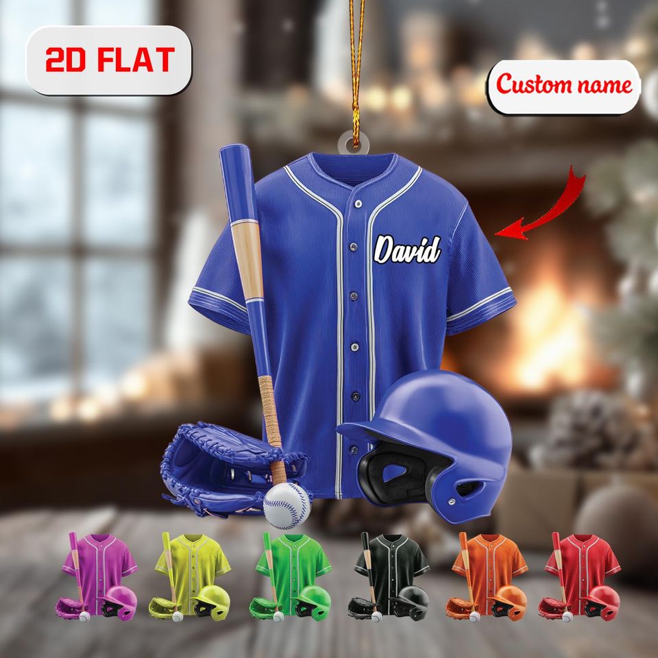 Personalized Baseball Ornament: 2D Acrylic Christmas Decor