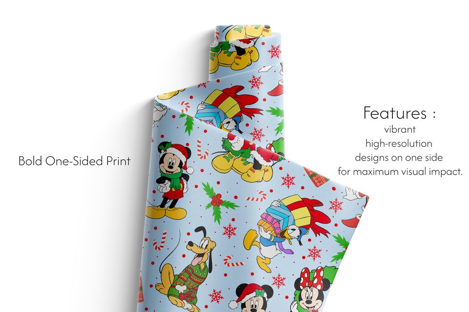 Classic Mouse Christmas Wrapping Paper, Magical Holiday Gift Wrap for Kids