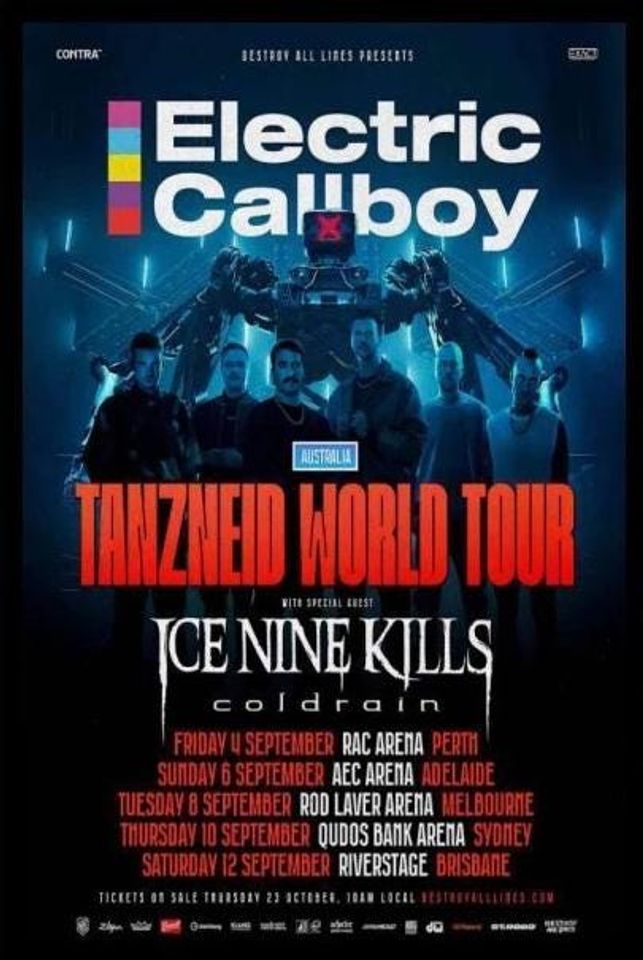 Australian Arena Tour 2026 Electric Callboy Poster
