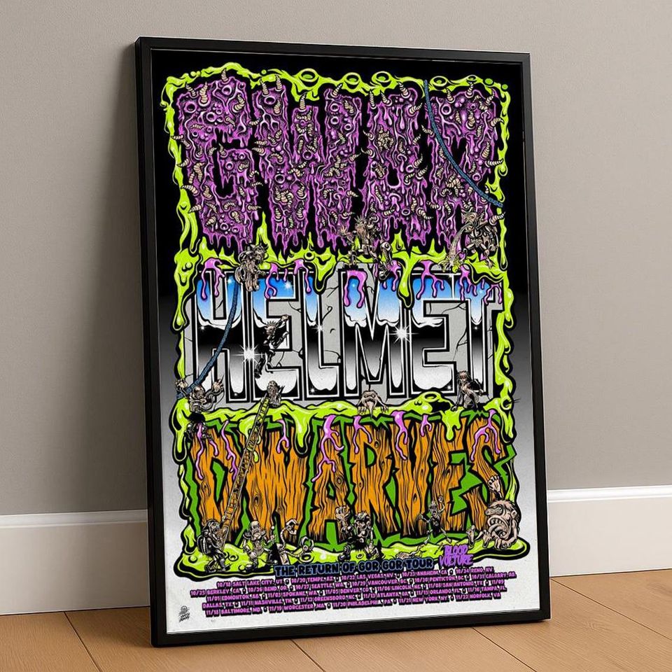 GWAR Helmet Dwarves Tour 2025 Poster