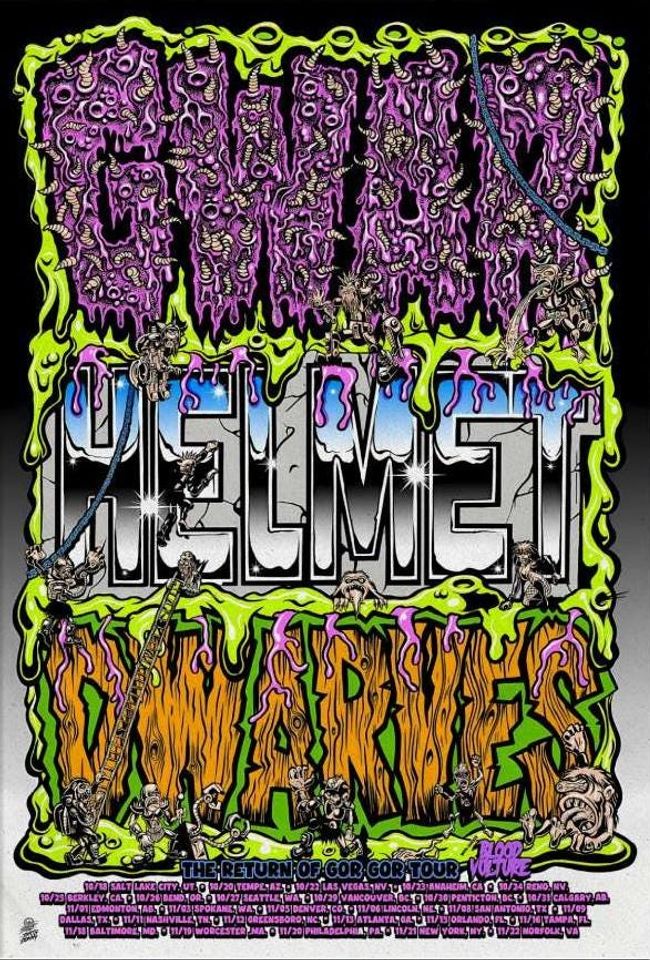 GWAR Helmet Dwarves Tour 2025 Poster
