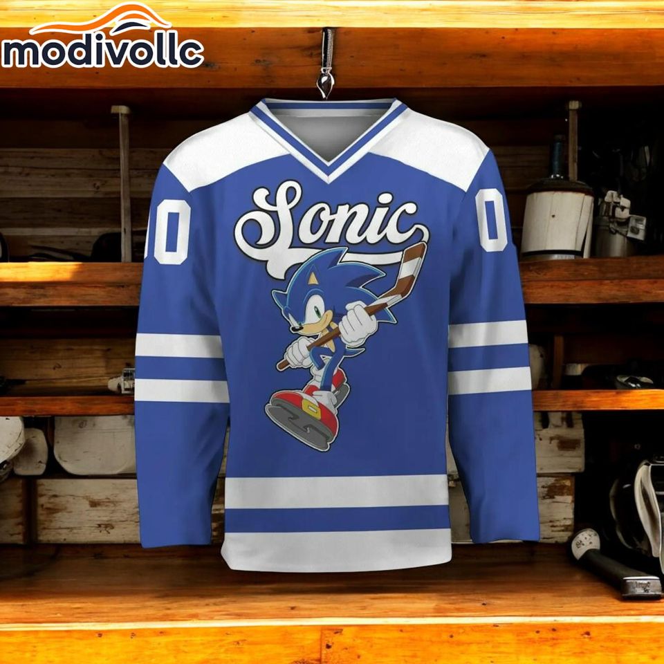 Custom Sonic Hockey Jersey: Personalized Hedgehog Fan Gift