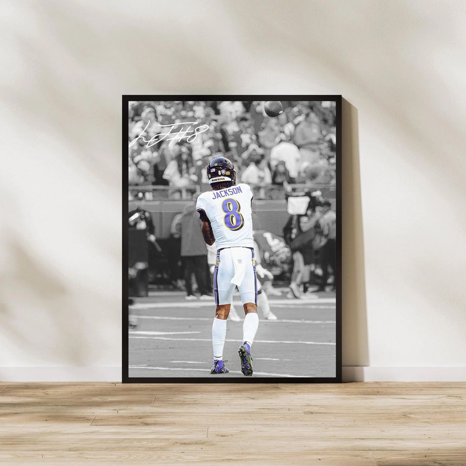 Lamar Jackson Digital Art Print: Baltimore Ravens Man  Decor