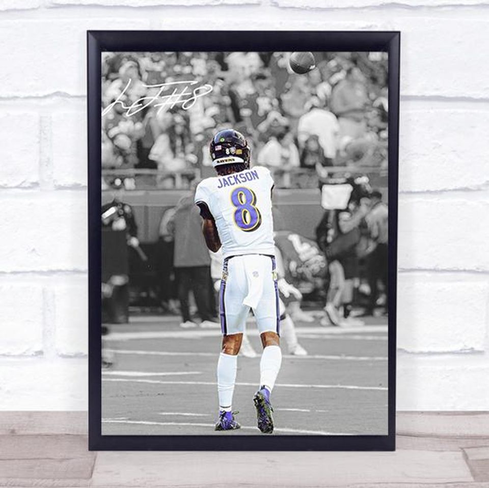 Lamar Jackson Digital Art Print: Baltimore Ravens Man  Decor