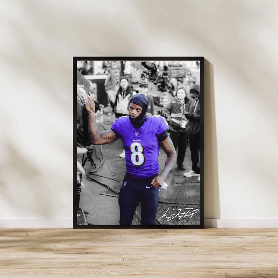 Lamar Jackson Digital Art Print: Baltimore Ravens Man Decor