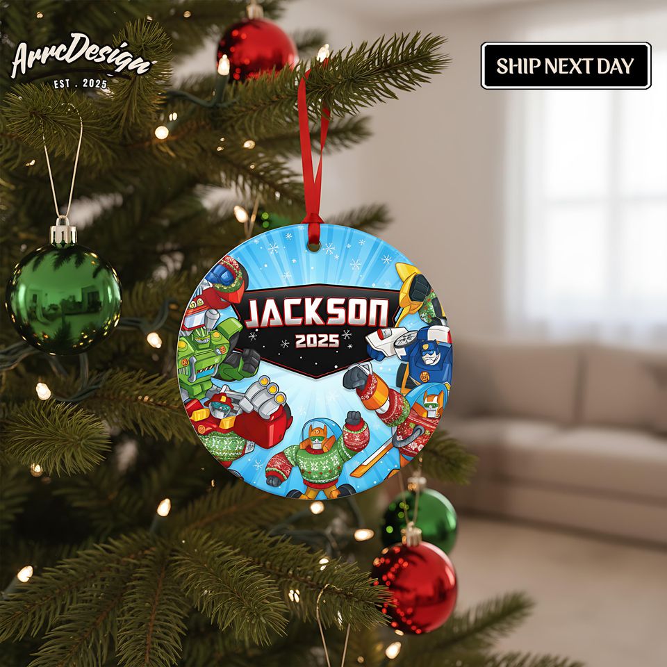 Personalized Transformers Rescue Bots Christmas Ornament
