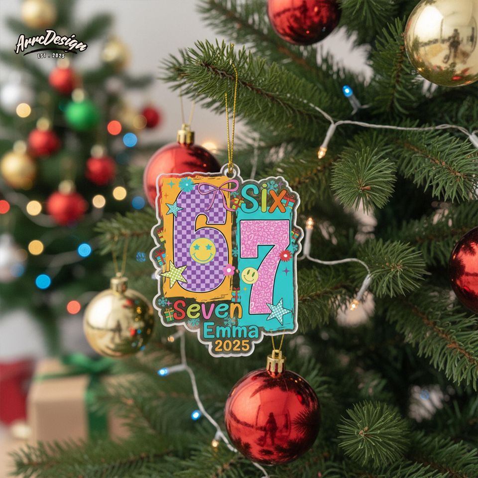 Personalized Retro 67 Sharp Acrylic Ornament: Custom Holiday Decoration
