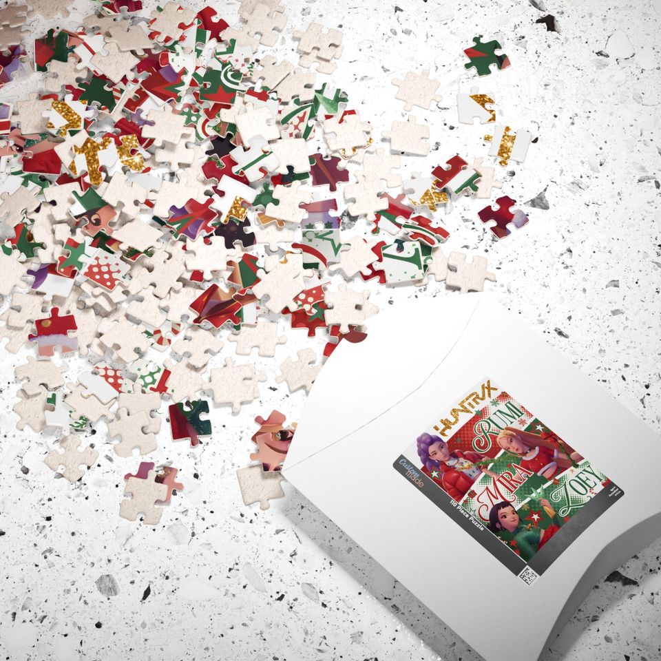 Huntrix K-Pop Demon Hunters Christmas Jigsaw Puzzle with Rumi, Mira, Zoey