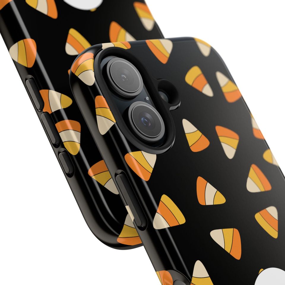 Halloween Ghost Phone Case: Candy Corn Design, Tough Protection