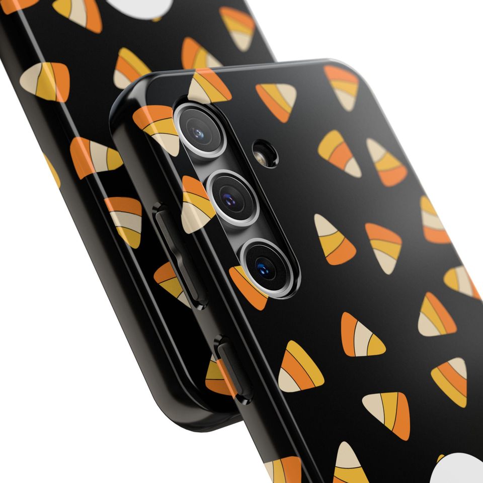 Halloween Ghost Phone Case: Candy Corn Design, Tough Protection