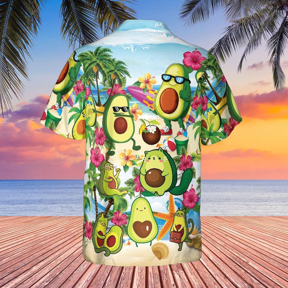 Funny Avocado Hawaiian Shirt: Tropical Beach Aloha Outfit