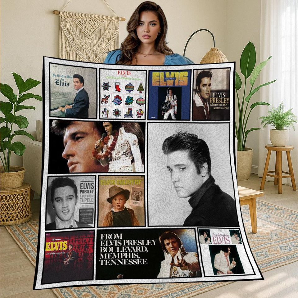 Elvis Presley Vintage Fleece Blanket for Christmas Gift