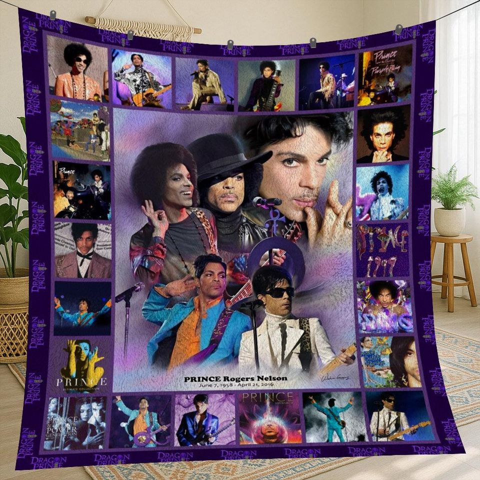 Prince Purple Vintage Fleece Blanket, Christmas Gift