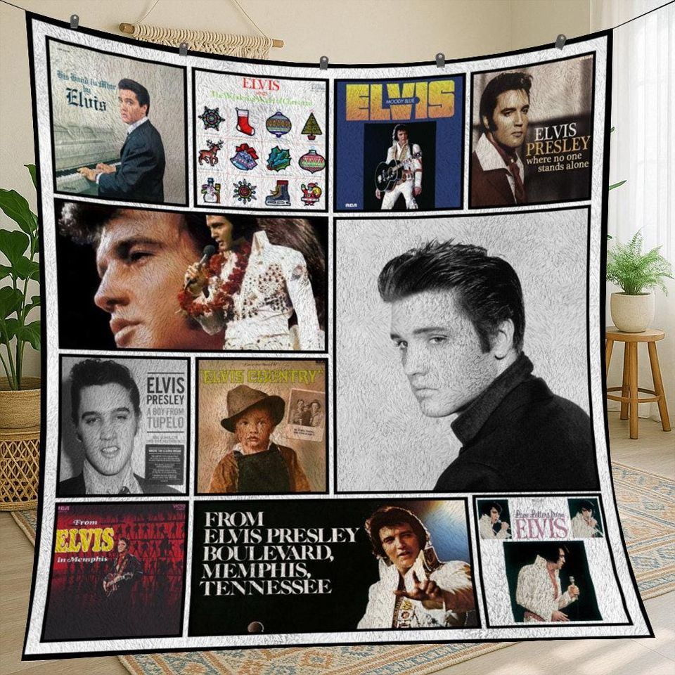 Elvis Presley Vintage Fleece Blanket for Christmas Gift