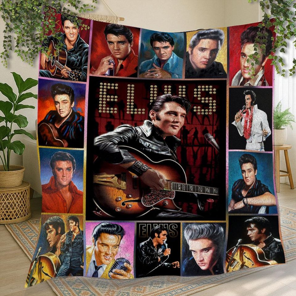 Elvis Presley Vintage Fleece Blanket for Christmas