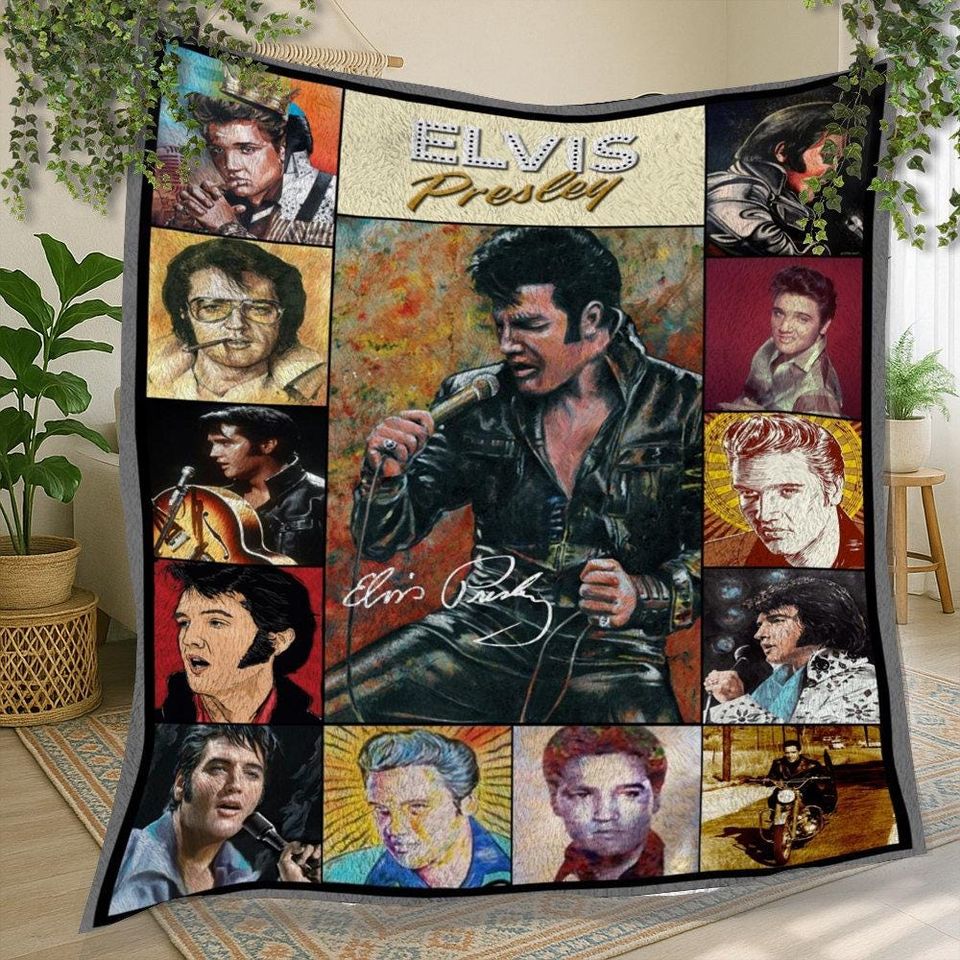 Elvis Presley Vintage Fleece Blanket for Christmas and Gifts