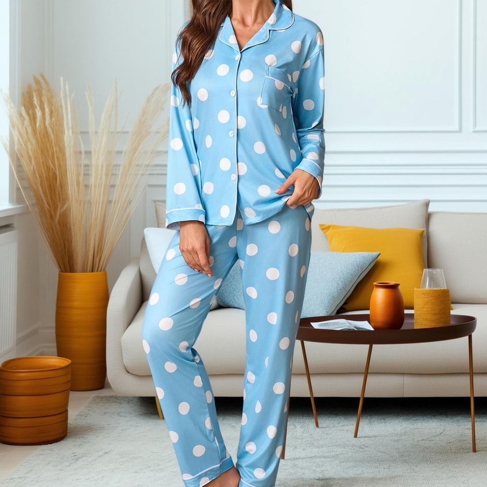 Women's Red Polka Dot Pajama Set