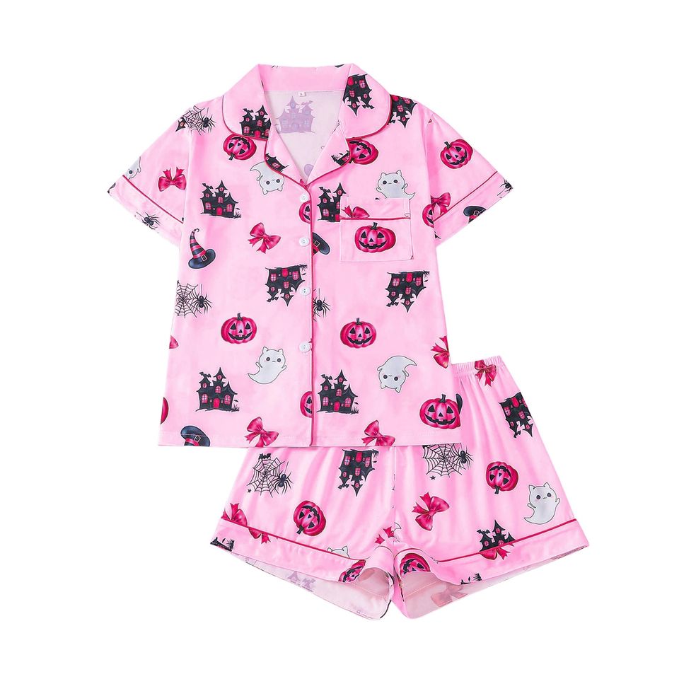 Halloween Ghost & Pumpkin Sleepwear Set for Women