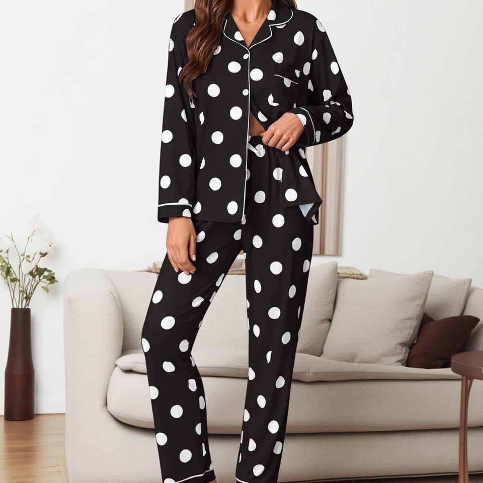 Women's Red Polka Dot Pajama Set