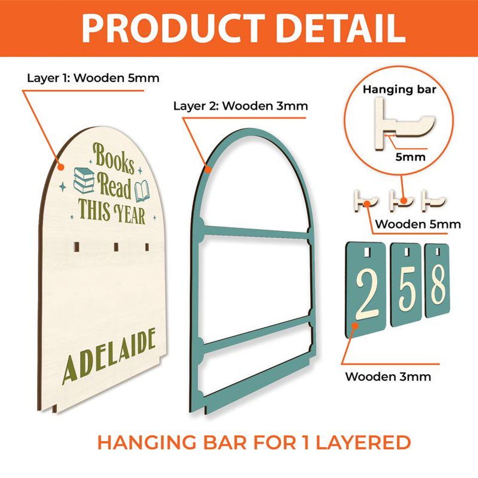 Sleeping Cat on Book Reading Book Tracker  Personalized Wooden Book Counter Shelf for Cozy Library Decor
