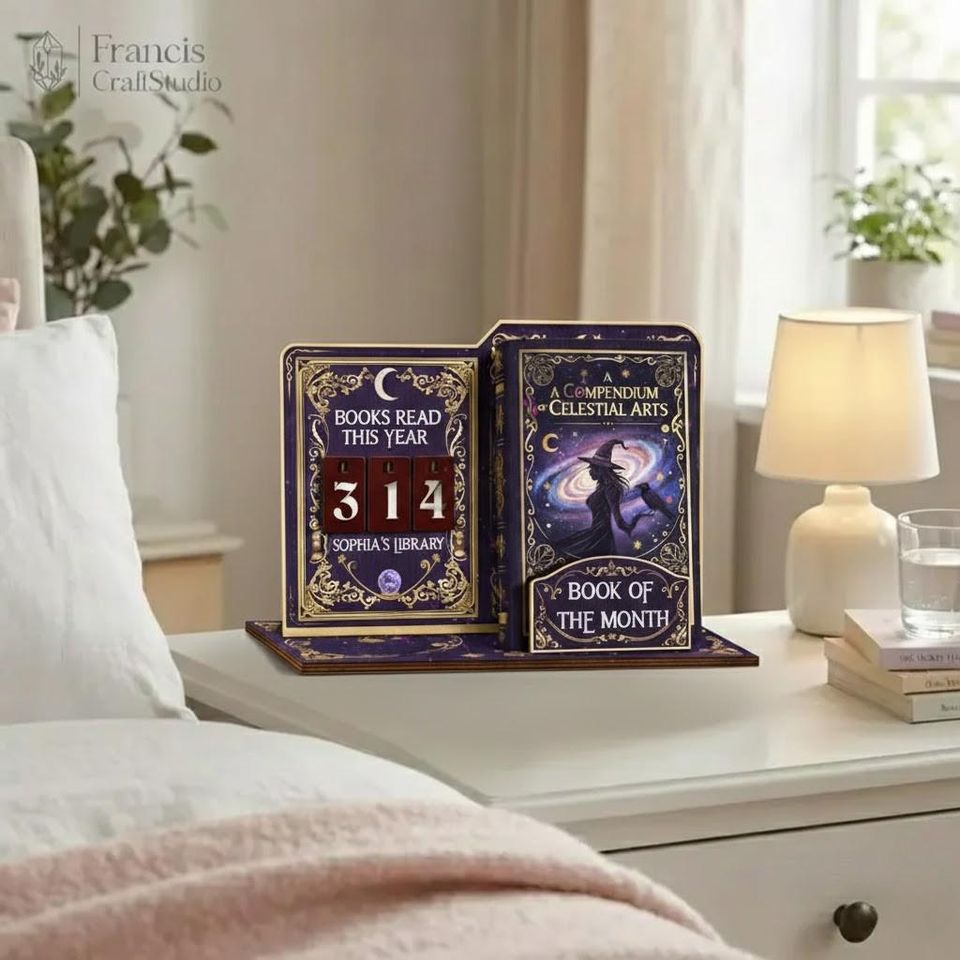 Personalized Book Holder - Book Tracker, Books Read This Year Counter, Book Display, TBR, Gift for Readers, Book Lover Gift