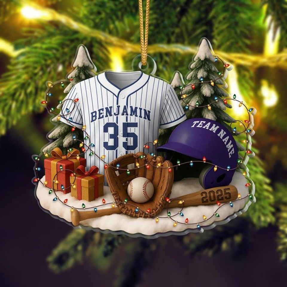 Personalized Softball Ornament 2025  Custom Jersey, Team Keepsake