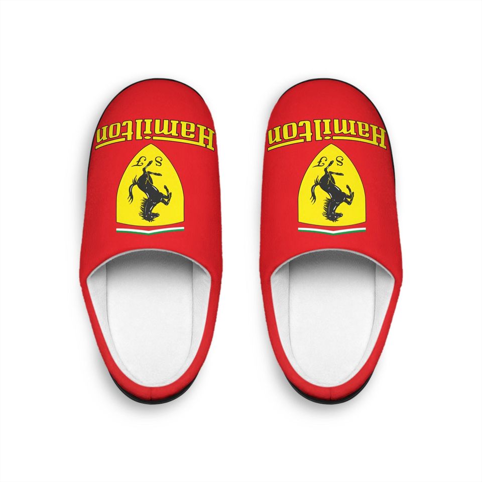 Lewis Hamilton Badge Slippers | Red Indoor Slippers