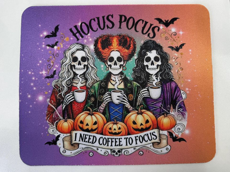 Hocus Pocus Halloween Witch Desk Mouse Pad