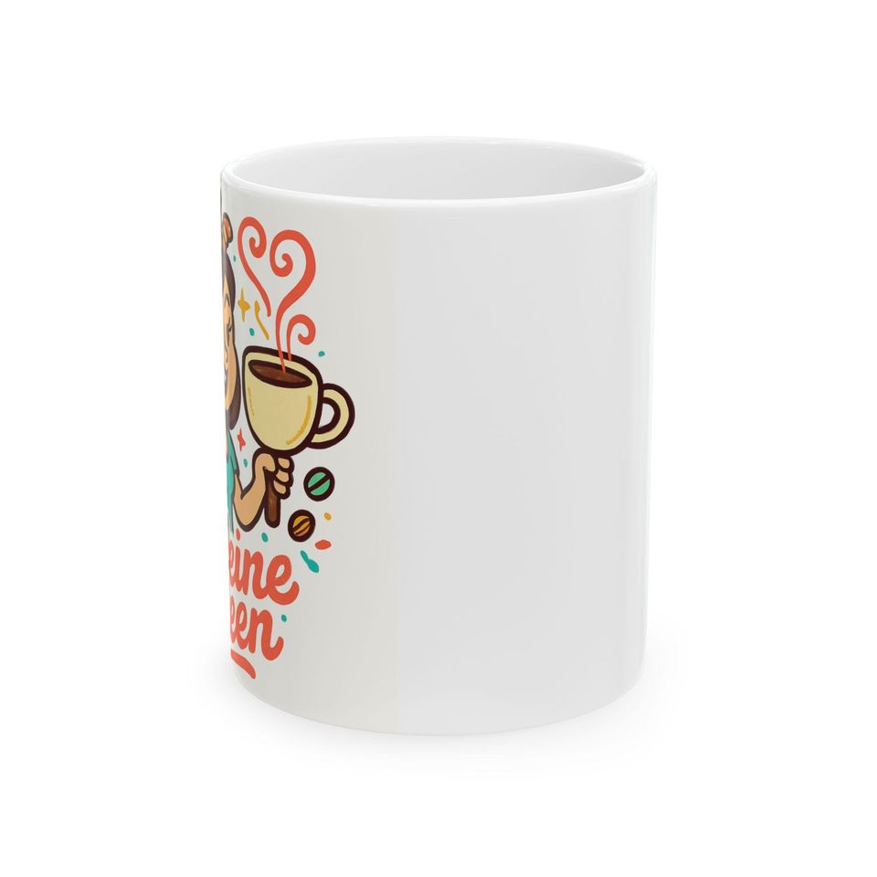Coffee Queen Mug | Cute Coffee Cup Illustration, Latte Art, Cafe Vibes