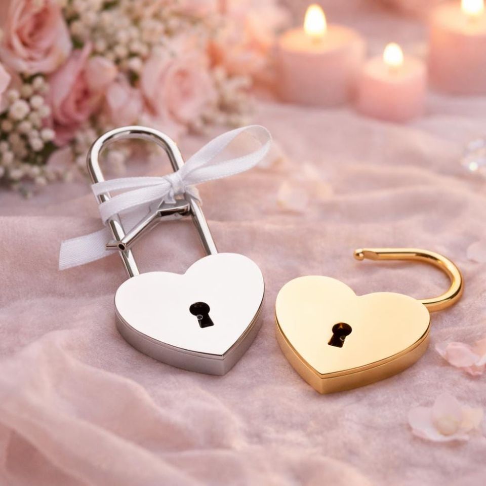 Personalized Engraved Heart Lock, Heart Padlock Anniversary Gift