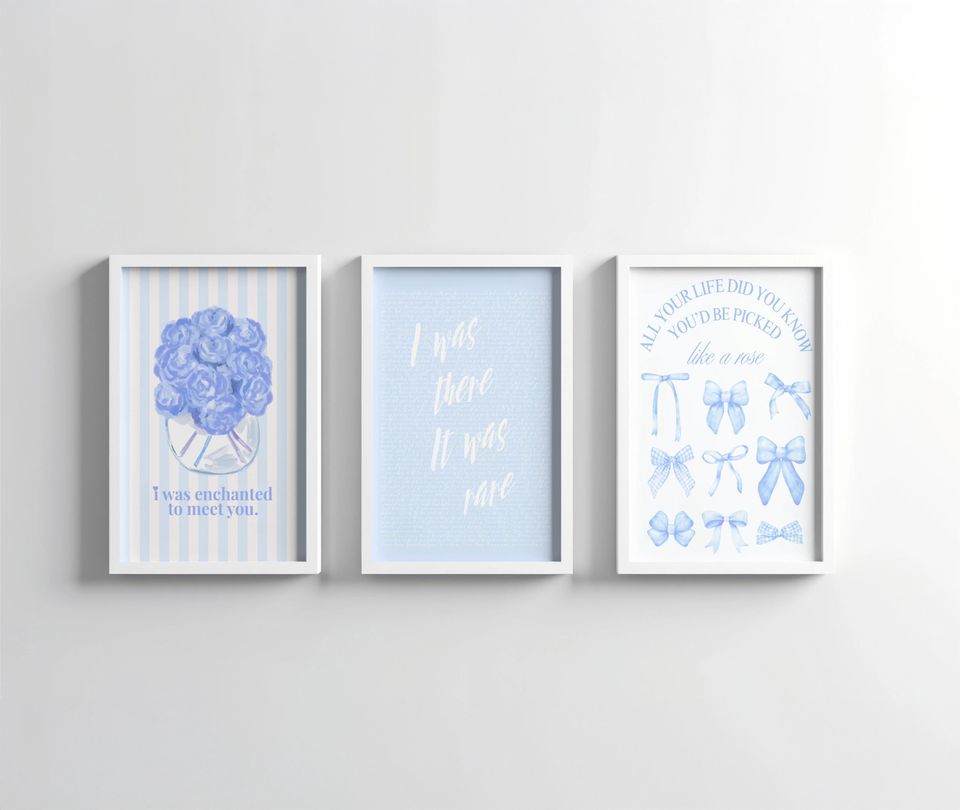 Taylorr Inspired Art Print Set, Girly College RoomDecor