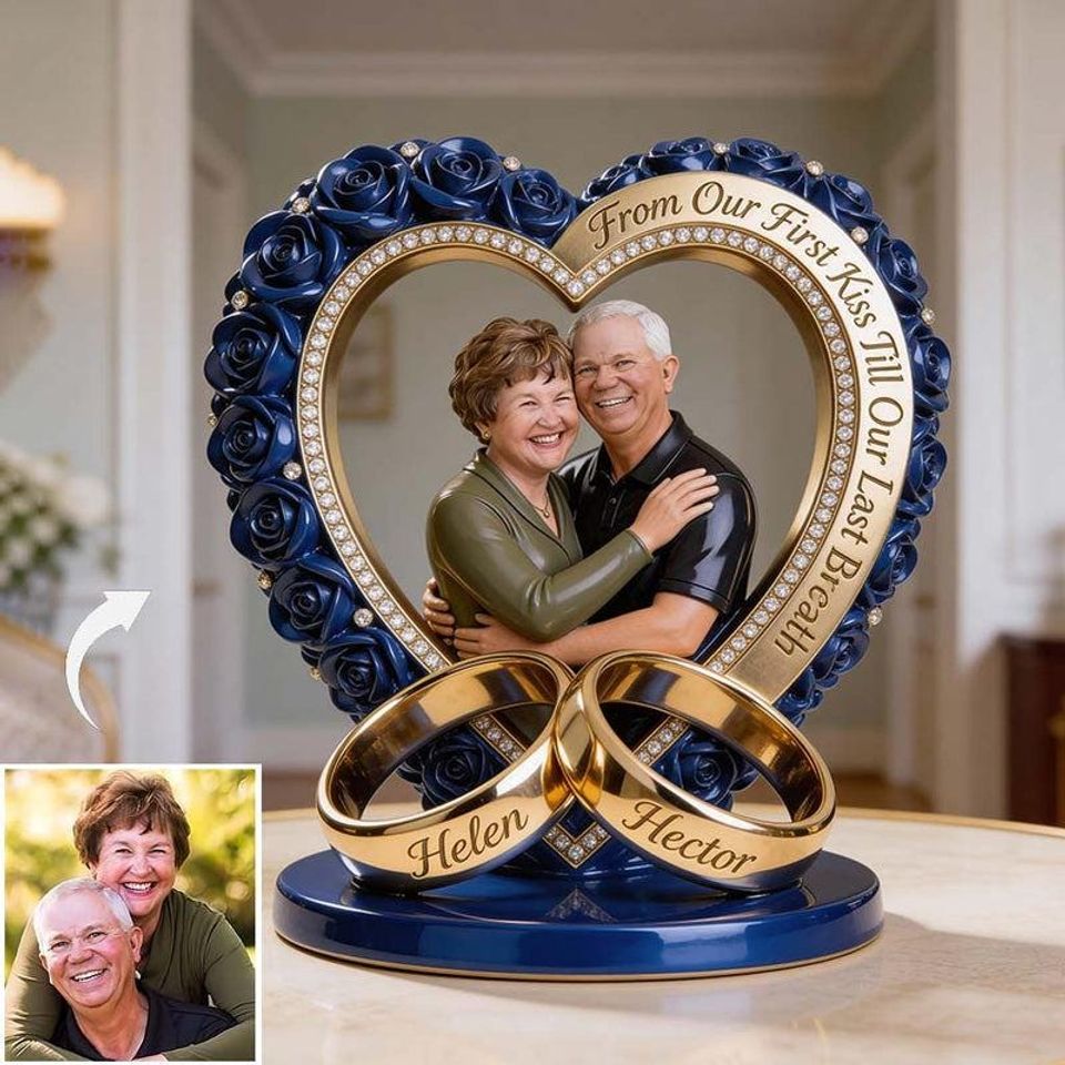 Custom Any Couple Photo - From Our First Kiss - Personalized Couple Custom Shaped Acrylic Plaque