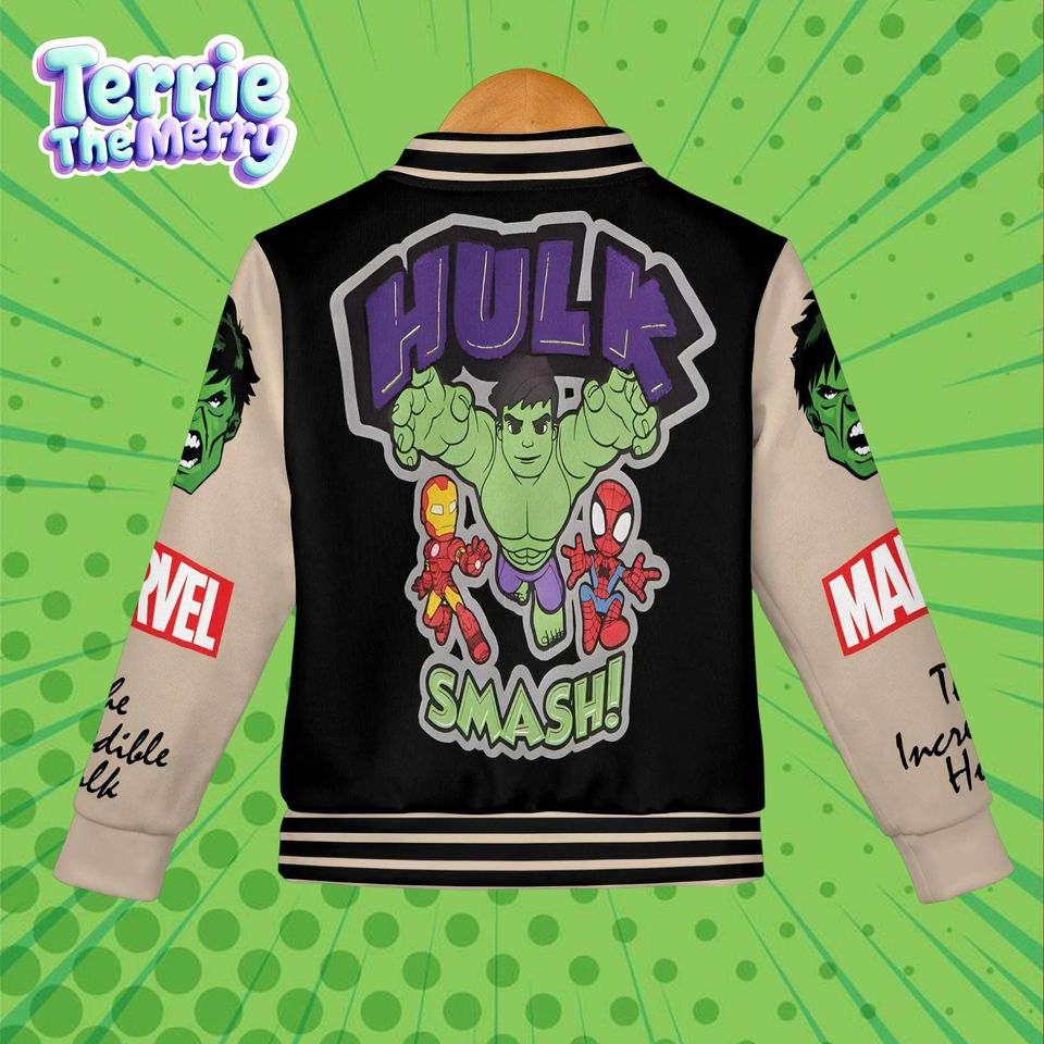 Hulk Marvel Super Hero Baseball Jacket, Kids & Youth Varsity Jacket