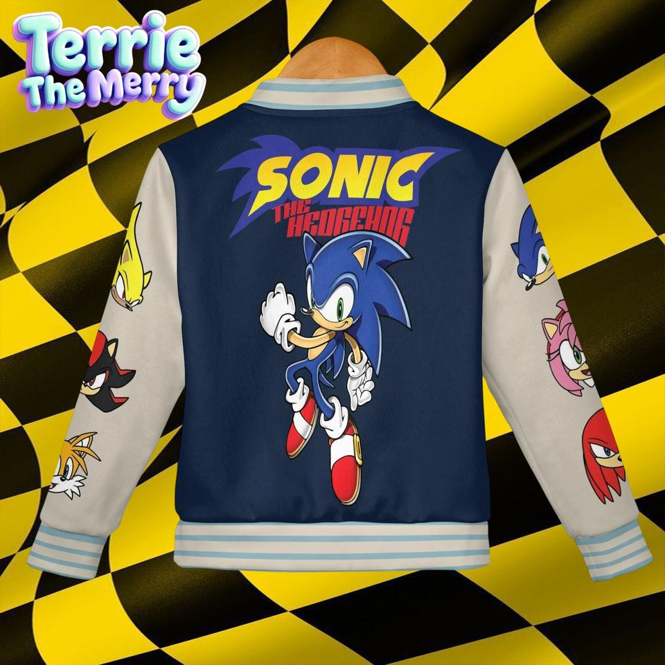Sonic The Hedgehog Baseball Jacket, Kids & Youth Varsity Jacket