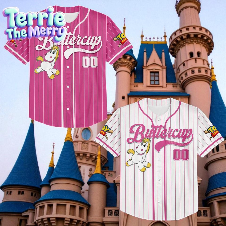 Custom Buttercup Baseball Jersey, Personalized Unicorn Jersey