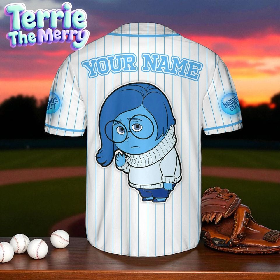 Inside Out 2 Sadness Custom Baseball Jersey, Disney Baseball Jersey