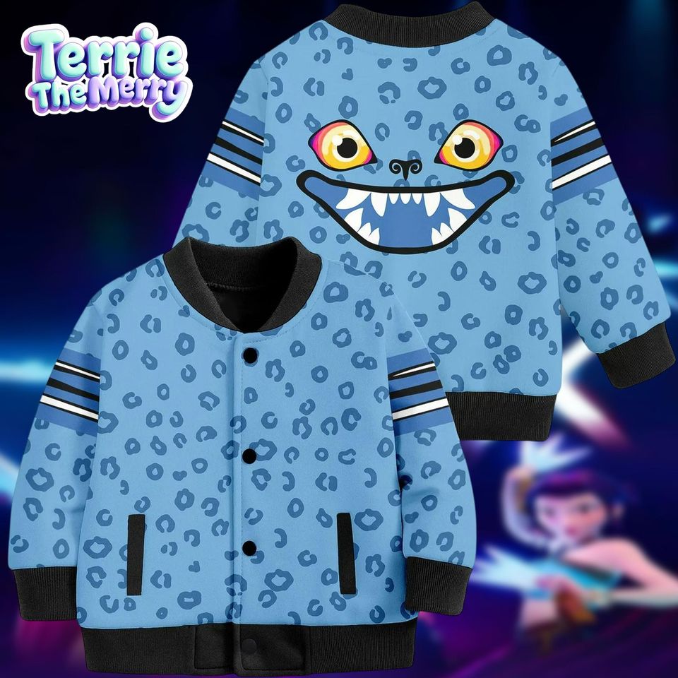 Kpop Demon Hunter Varsity Jacket, Blue Tiger Baseball Jacket