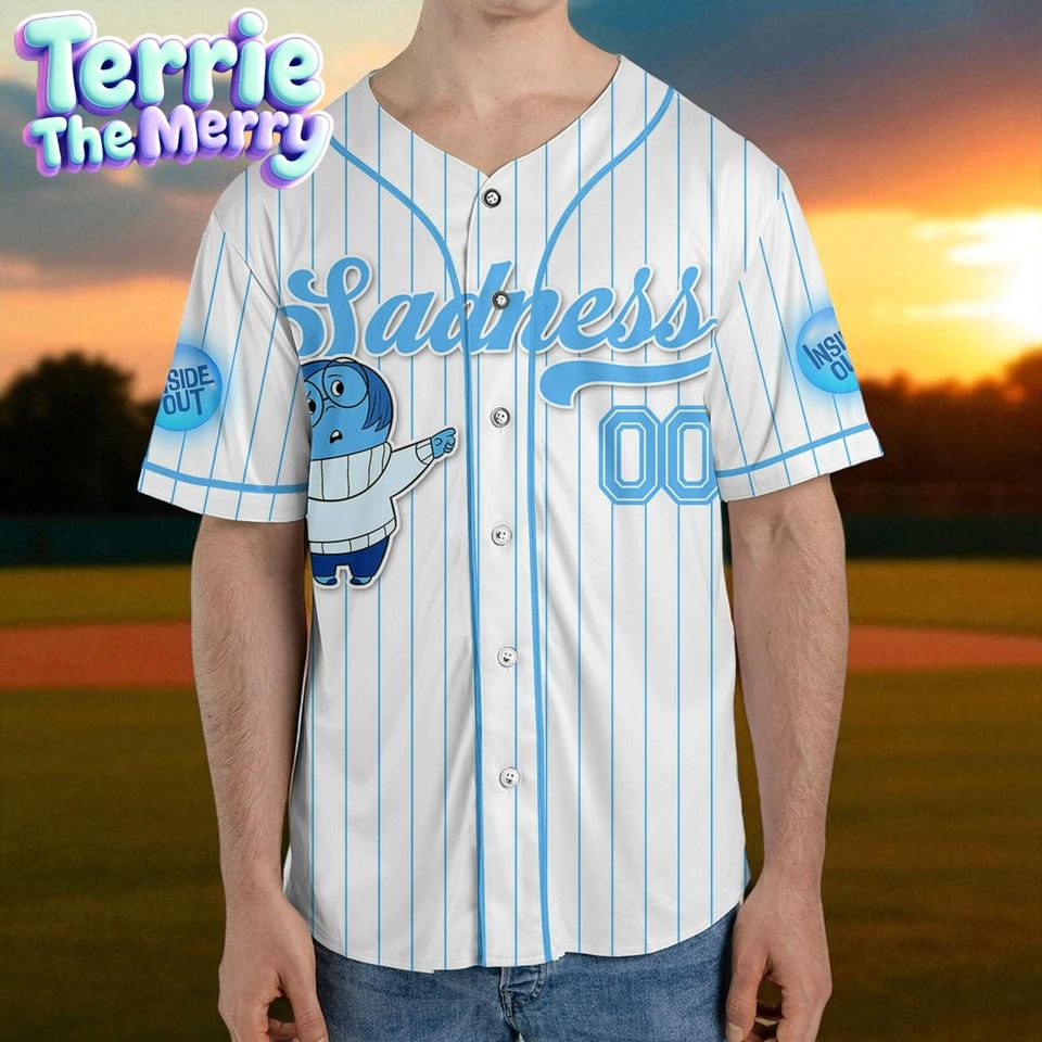 Inside Out 2 Sadness Custom Baseball Jersey, Disney Baseball Jersey